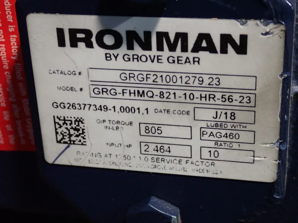 Ironman By Grove Gear Right Angle Gear Reducer - Grg-fhmq-821-10-hr-56-23