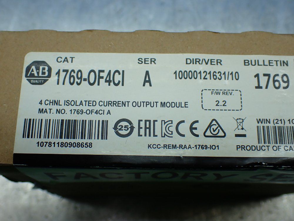 Allen-bradley Compact I/o 4 Channel Isolated Current Output Module - 1769-of4ci