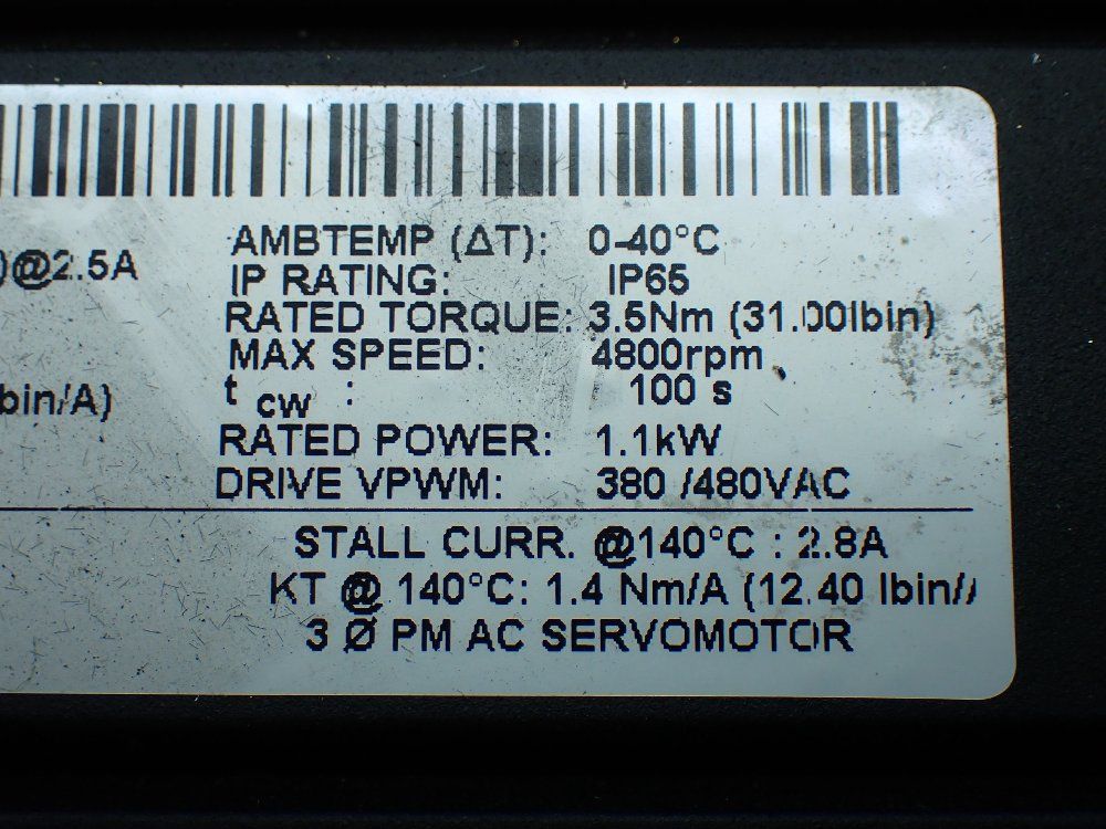 Control Techniques 3000rpm Servo Motor - 075u2d300bacaa075140