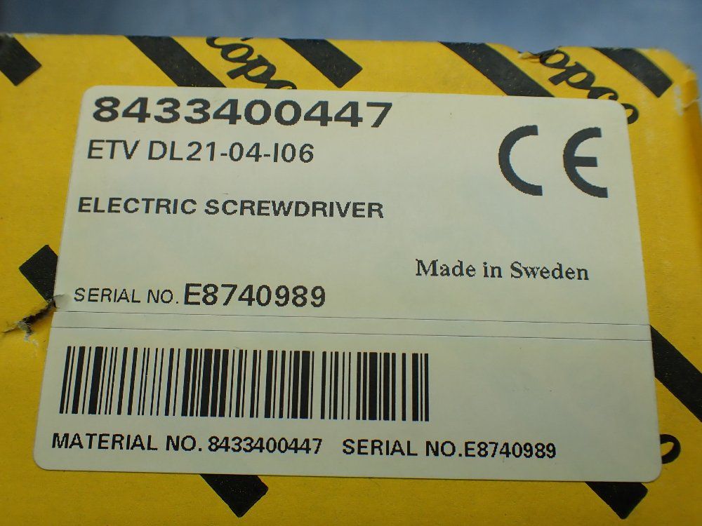 Atlas Copco Electric Screwdriver. - Etv Dl21-04-i06
