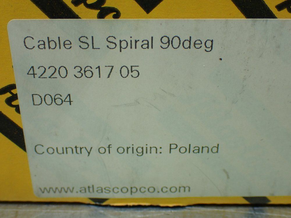 Atlas Copco 90 Degree Spiral Sl Tool Cable - 4220361705