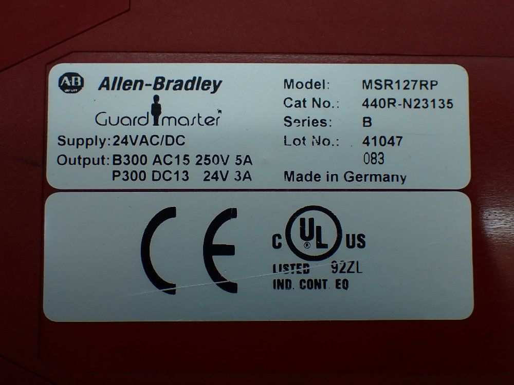 Allen-bradley Guardmaster Safety Relay. 440r-n23135 - Msr127rp