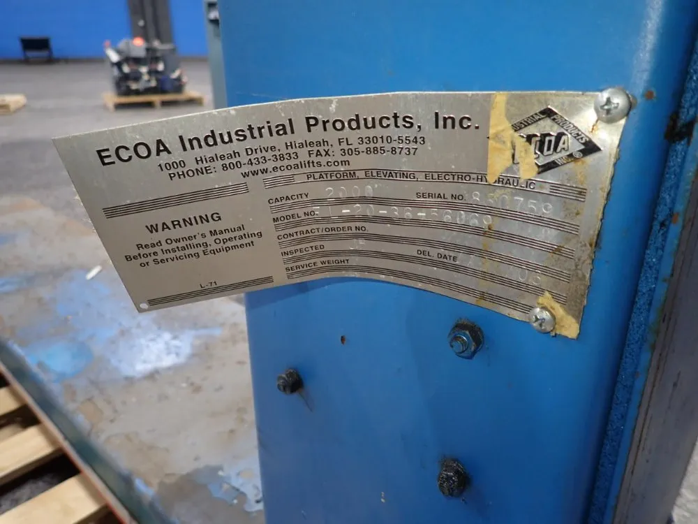 Ecoa Lifts 2000 Lbs Lift - El-20-36-56059