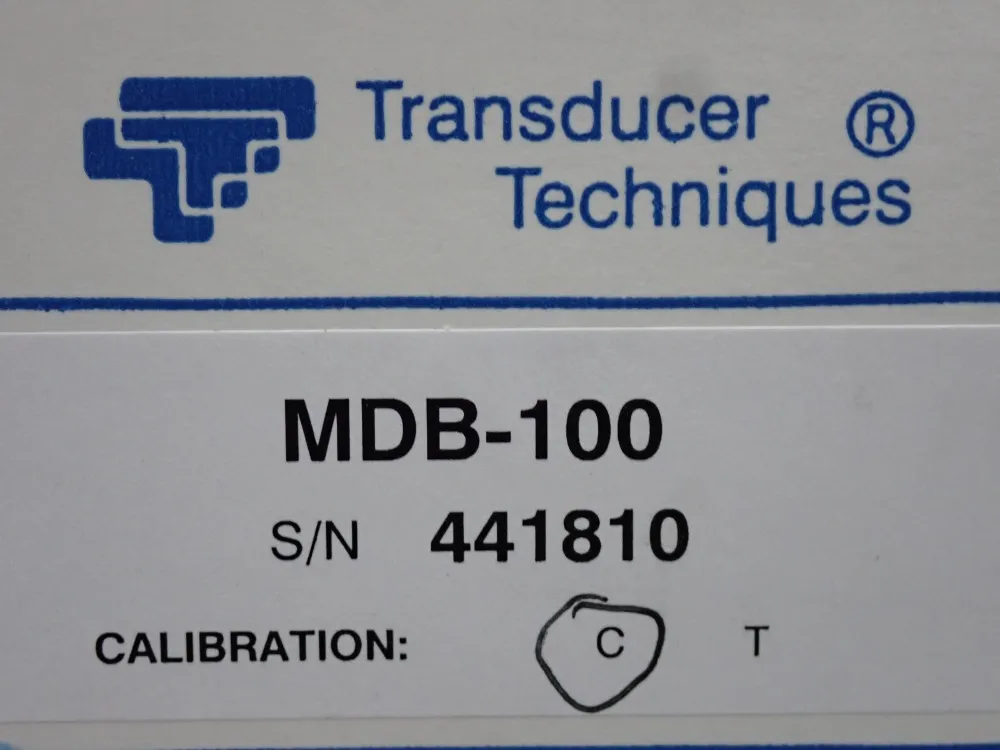 Transducer Techinques 100 Lbs. Load Cell, 100 Capacity - Mdb-100
