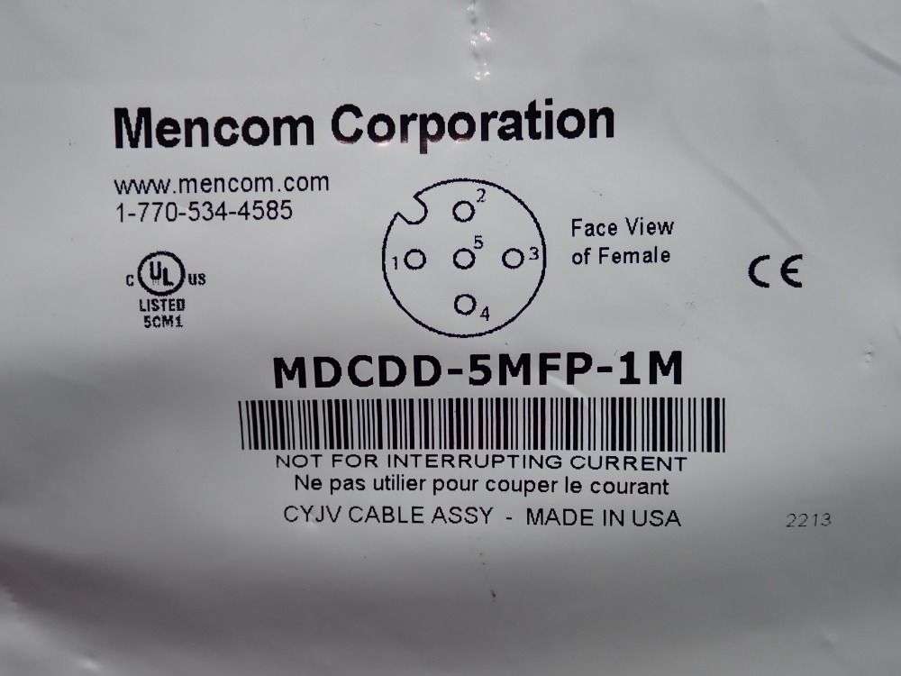 Mencom Cordset, 1m Length Cable - Mdcdd-5mfp-1m
