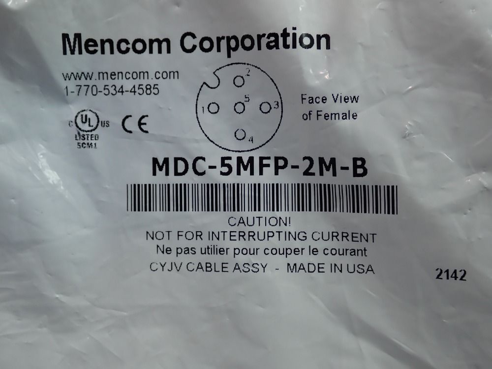 Mencom Cordset, 2m Length Cable - Mdc-5mfp-2m-b