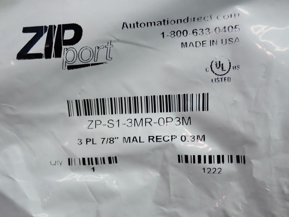 Automation Direct Optimation Inc Bulkhead Connector 4 Pcs - Zp-s1-3mr-0p3m