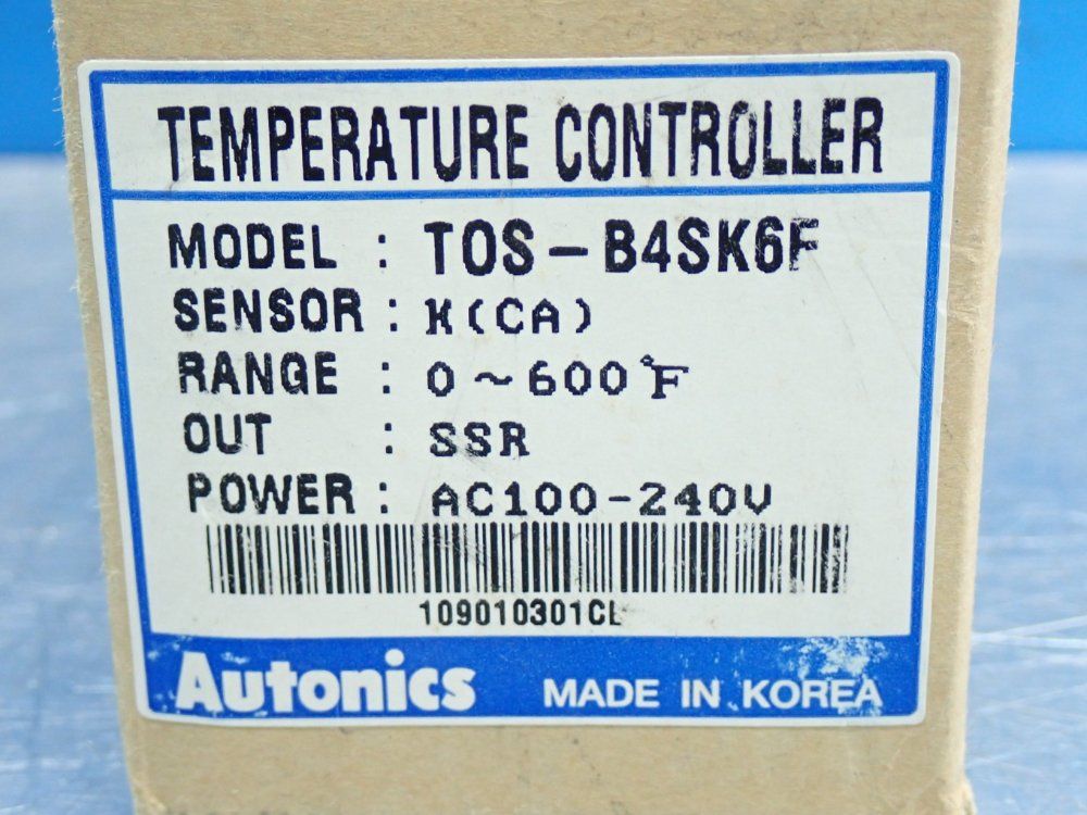 Autonics 0-600 Degrees F Temperature Controller - Tos-b4sk6f