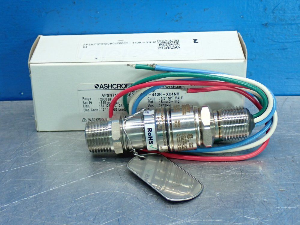 Ashcroft A-series Explosion Proof Pressure Switch - Apsn71p012cb042000#-440r-xc4nh