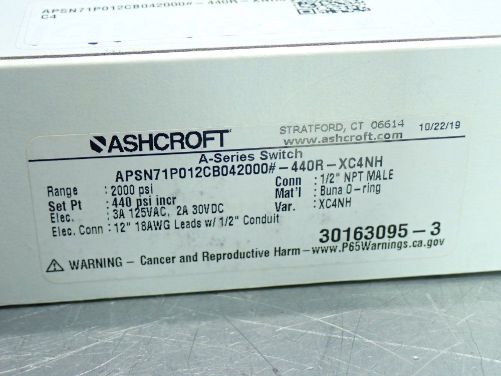 Ashcroft A-series Explosion Proof Pressure Switch - Apsn71p012cb042000#-440r-xc4nh