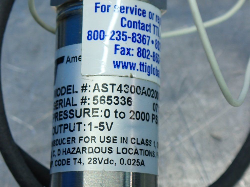 American Sensor Technologies 0-2000psi Pressure Transducer - Ast4300a02000p3l0000