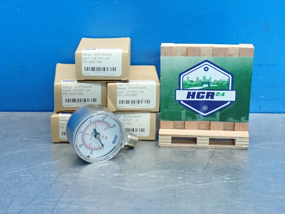 Wika 300psi, 1/4"npt Lm 131.11 Bourdon Tube Pressure Gauge, 5pcs - 50551892