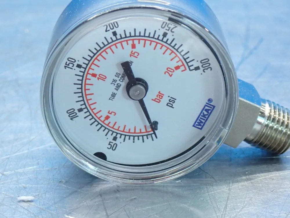 Wika 300psi, 1/4"npt Lm 131.11 Bourdon Tube Pressure Gauge, 5pcs - 50551892