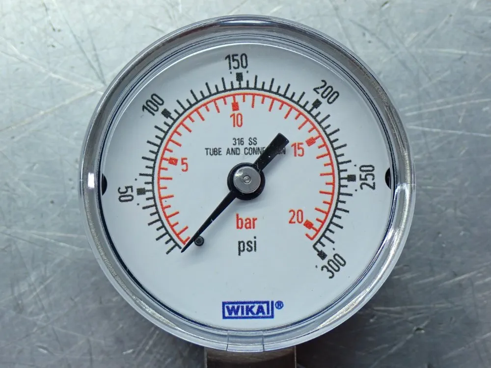 Wika 300psi, 1/4"npt Lm 131.11 Bourdon Tube Pressure Gauge, 5pcs - 50551892