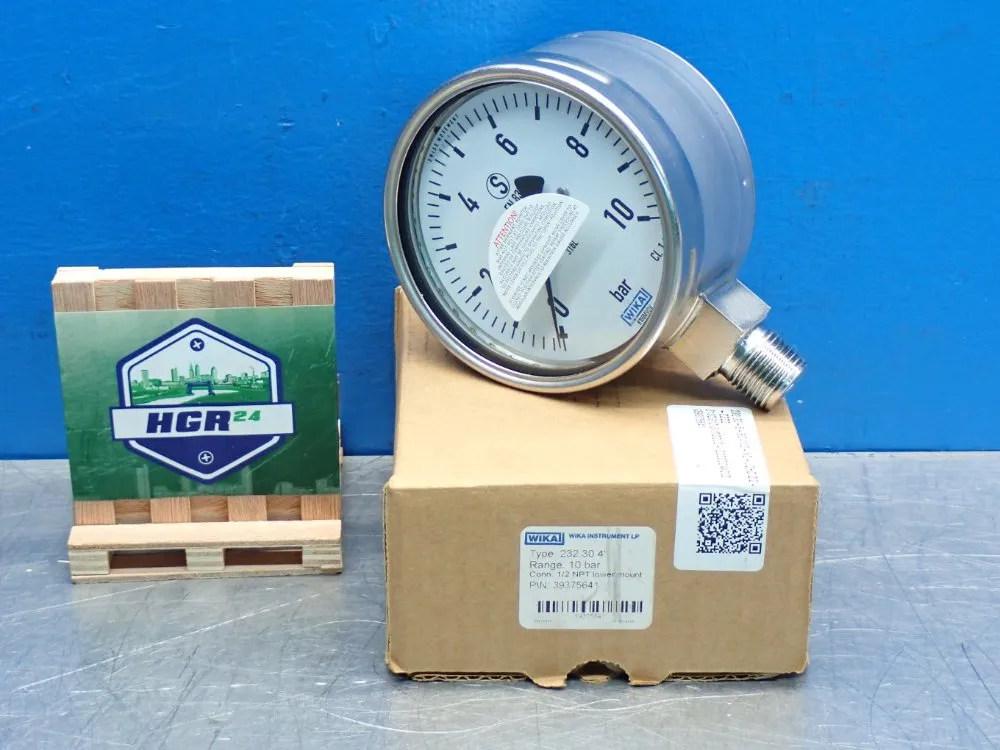 Wika 4", 10bar Bourdon Tube Pressure Gauge 232.30 - 232.30