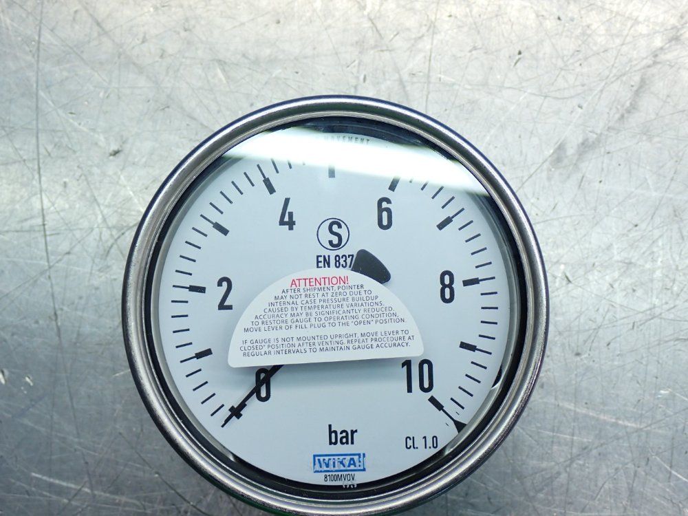 Wika 4", 10bar Bourdon Tube Pressure Gauge 232.30 - 232.30