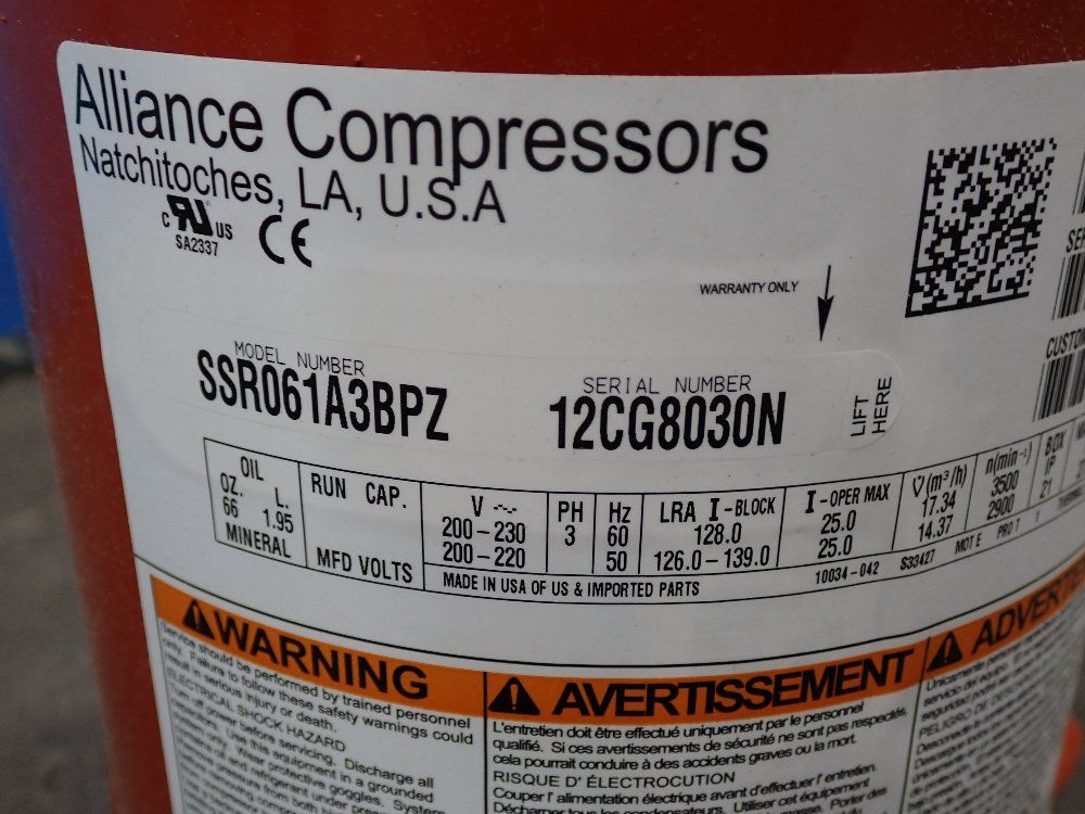 Alliance Compressor Compressor - Ssr061a3bpz