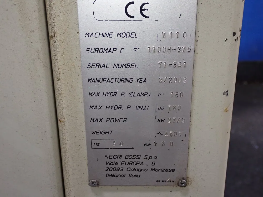 Negri Bossi Injection Molder - V110-375