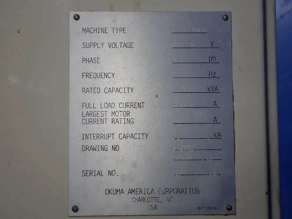 Okuma 20" X 47" Cnc Vmc - Cadet Mate