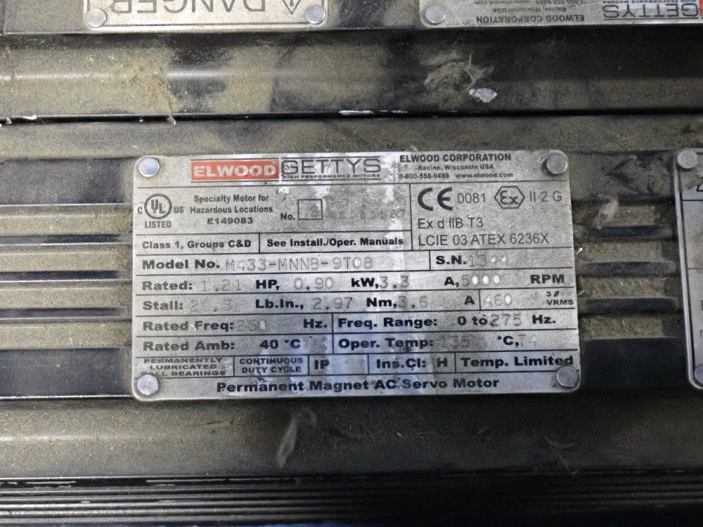 Elwood Gettys 0.90 Hp Servo Motor - M433-mnnb-9t08