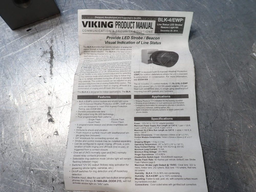 Viking Electronics Led Strobe Light - Blk-4