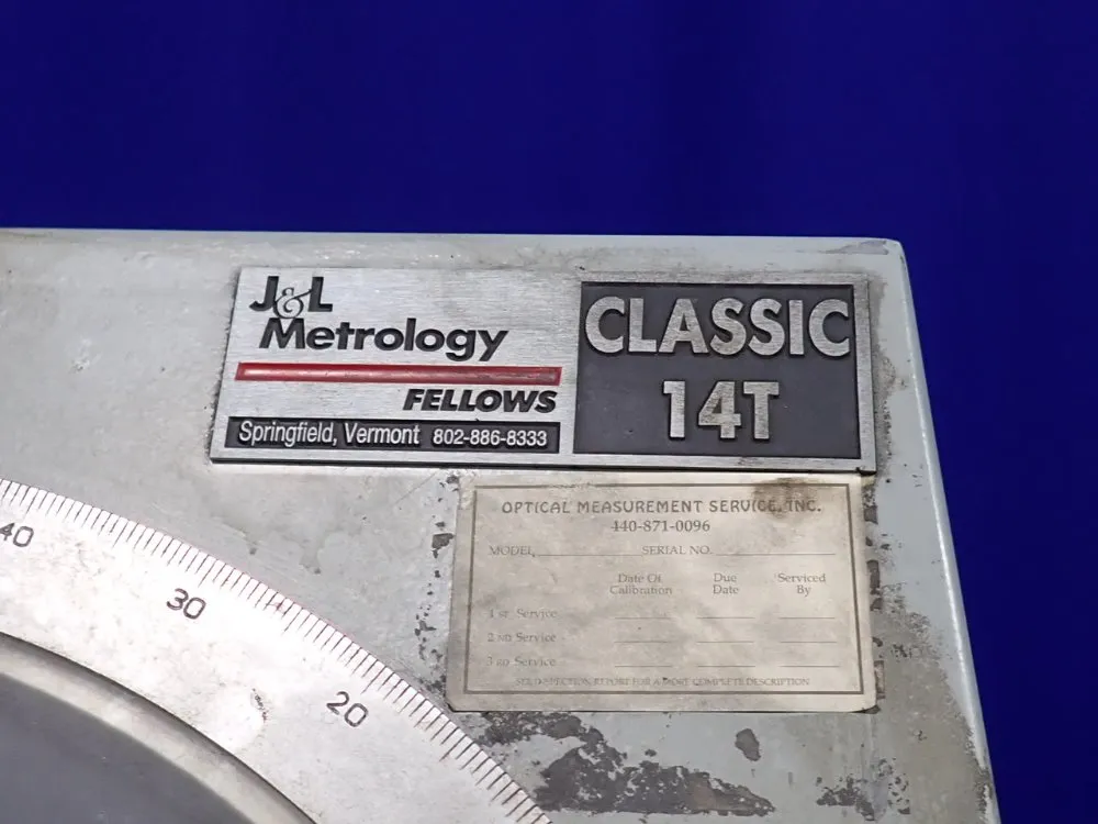 J & L 14 1/2" Optical Comparator - 14t