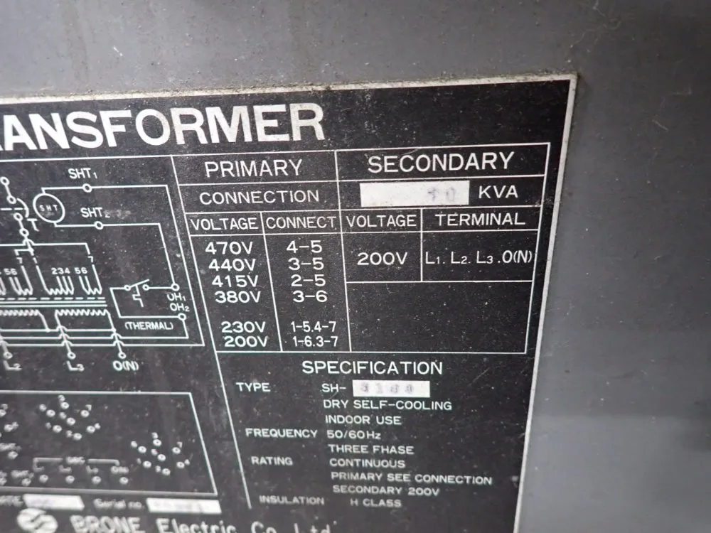 Brone Electric Co 50 Kva Transformer - Sh-4100