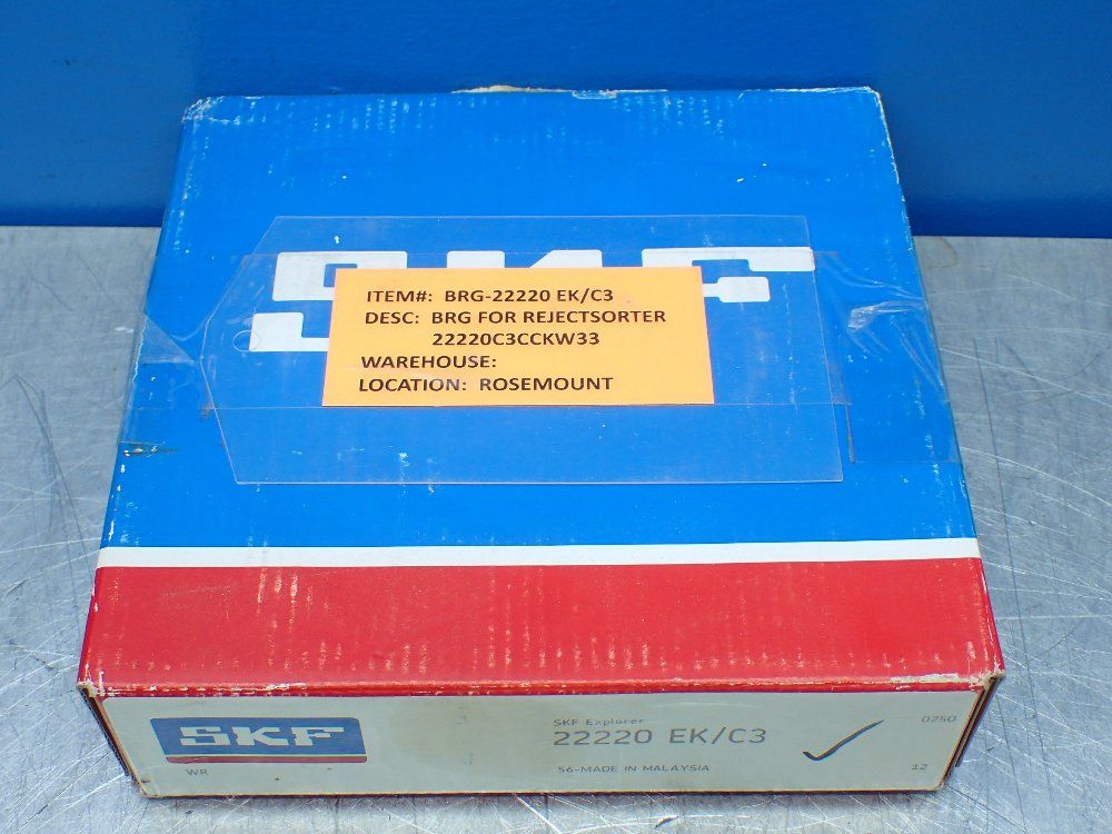 Skf 100 Mm Id, 180 Mm Od, 46 Mm Width Spherical Roller Bearing - 22220 Ek/c3