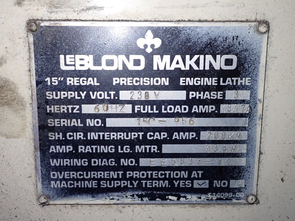 Leblond Makino 15" X 61" Lathe