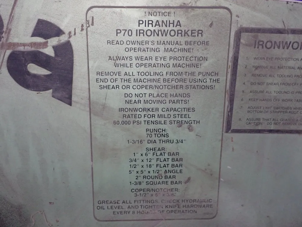 Piranha 70 Ton Ironworker - P70