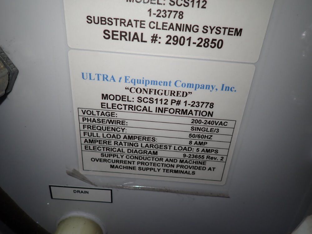 Ultra Equipment Company Substrate Cleaning System - Scs112