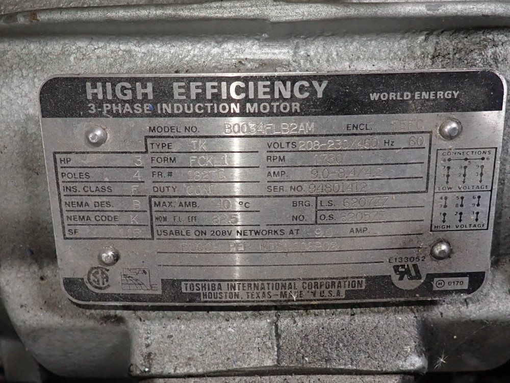 Busch 3 Hp Vacuum Pump - Rc0068-a005-1101