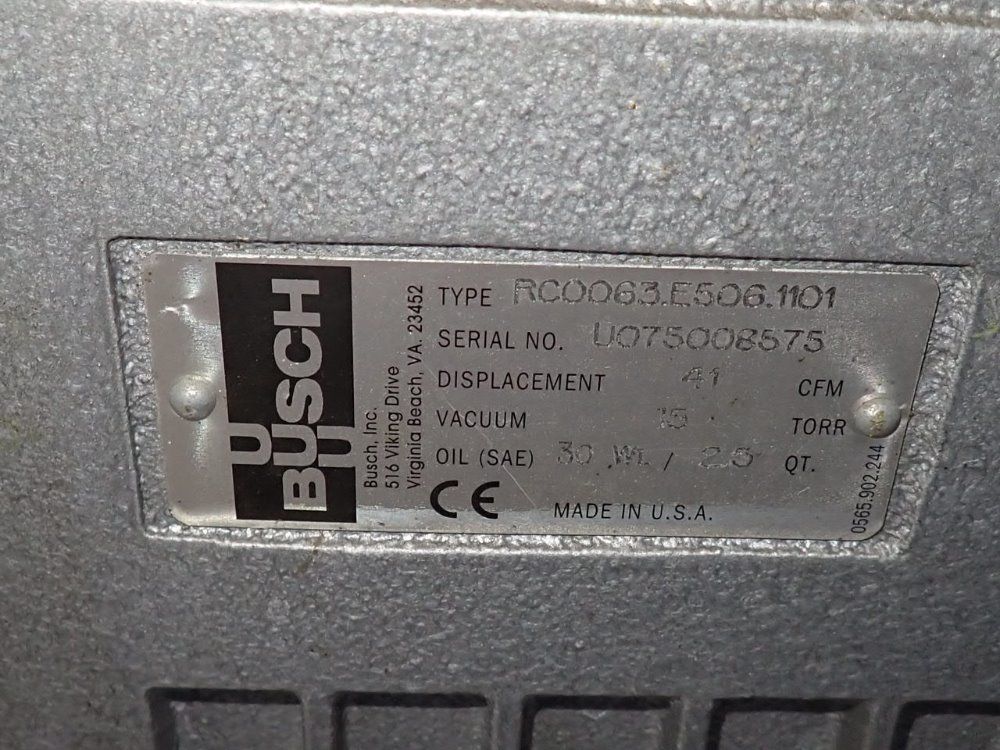 Busch 3 Hp Vacuum Pump - Rc0063.e506.1101