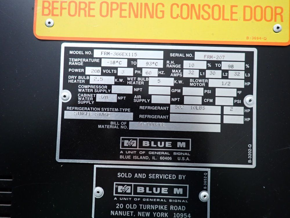 Blue M -18°c To 93°c Temperature Chamber - Frm-366ex115