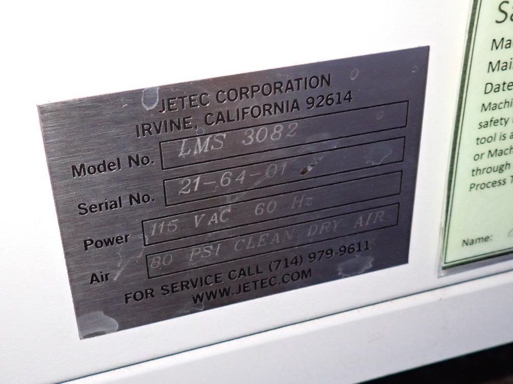 Jetec Corporation Ink Jet Marking System - Lms 3082