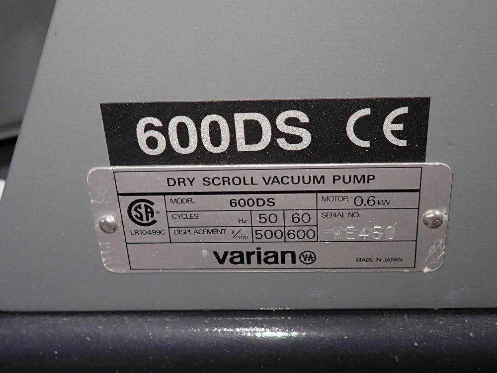 Varian 0.6 Kw Vacuum Pump - 600ds