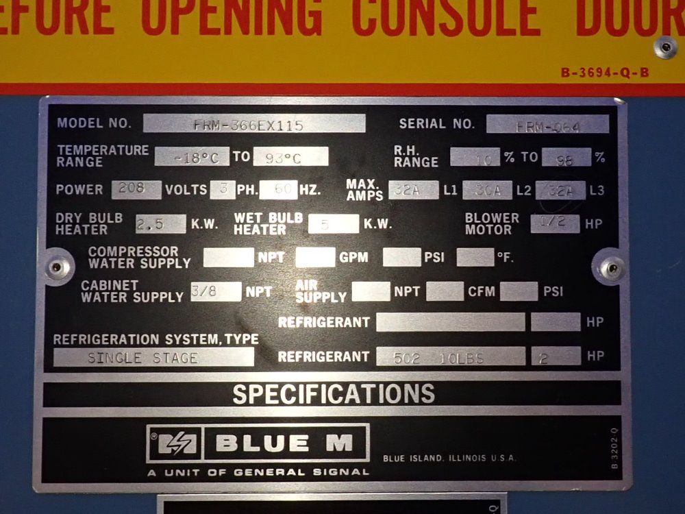 Blue M -18°c To 93°c Electric Oven - Frm-366ex115