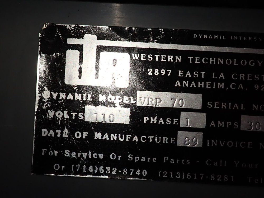 Western Technology Associates Pump - Vrp 70