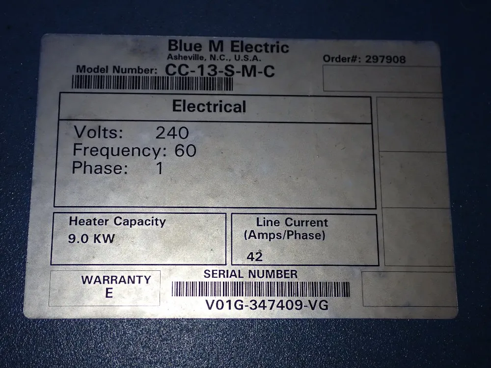Blue M Oven - Cc-13-s-m-c