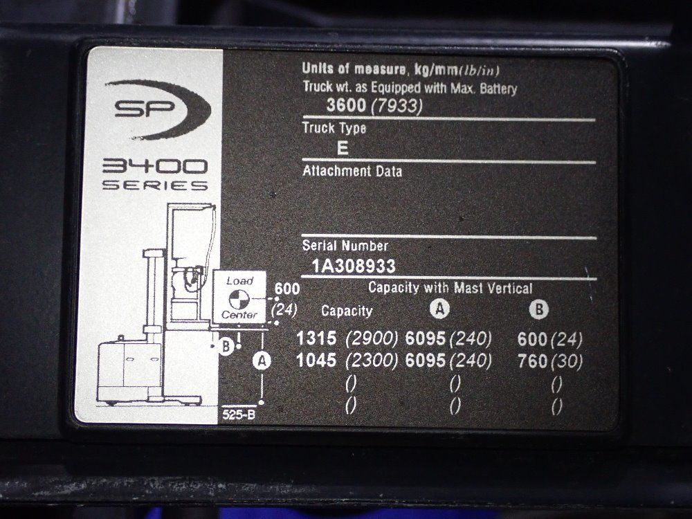 Crown 2900 Lbs Standup Forklift - 3400 Series