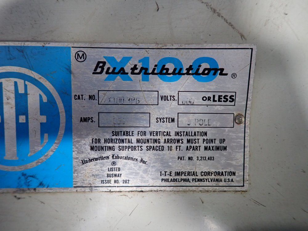 I-t-e Imperial Corporation 100 Amps / 600 Vac Bus Plug