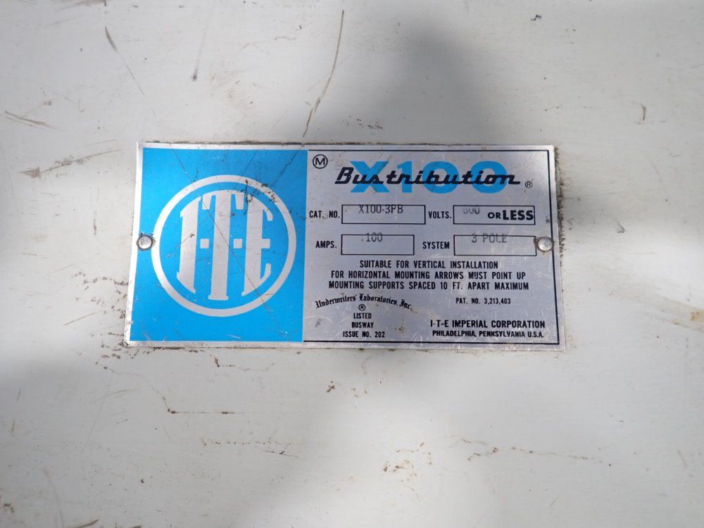 I-t-e Imperial Corporation 100 Amps / 600 Vac Bus Plug - 100-3pb