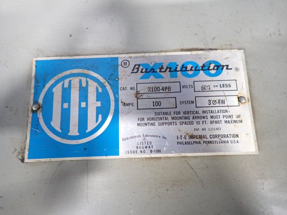 I-t-e Imperial Corporation 100 Amps / 600 Vac Bus Plug - X100-4pb