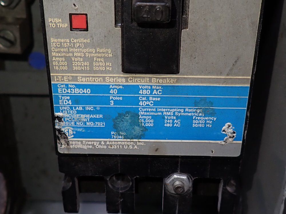 Siemens 40 Amps Breaker - Ed43b040