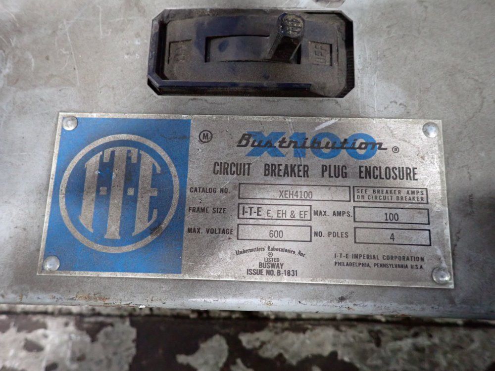 I-t-e Imperial Corporation 100 Amps / 480 Vac Bus Plug - Xeh4100