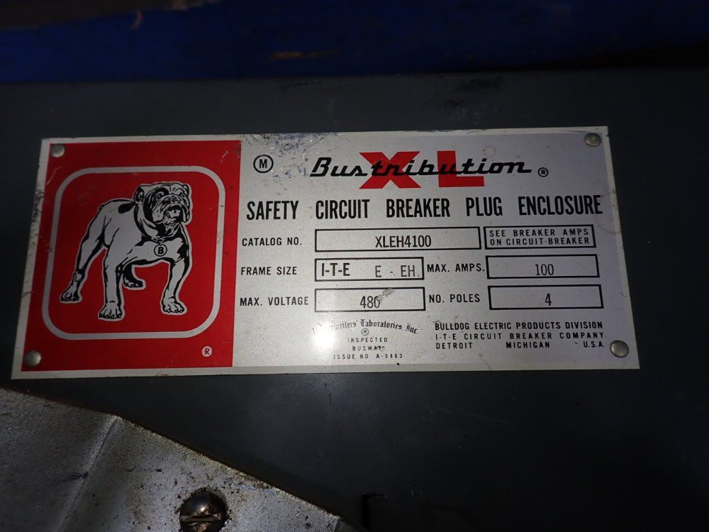 Bulldog Electric 100 Amps / 480 Vac Bus Plug - Xleh4100