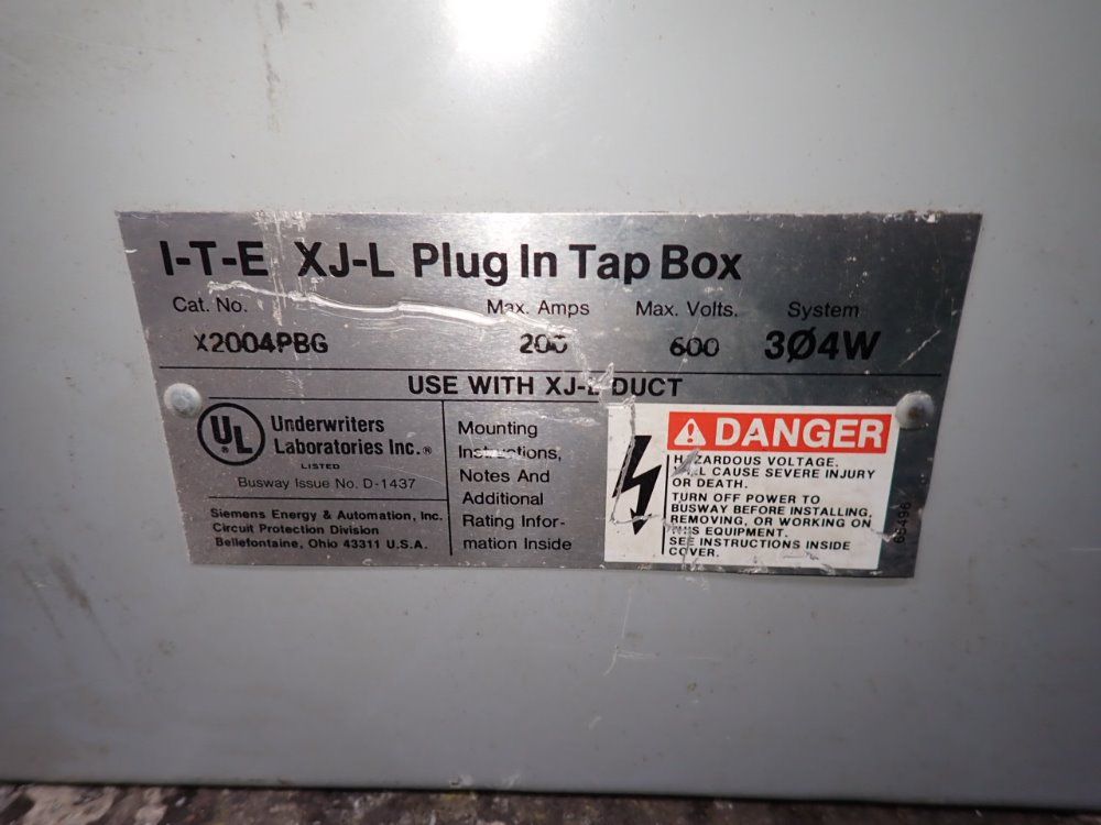I-t-e 200 Amps Bus Plug - X2004pbg