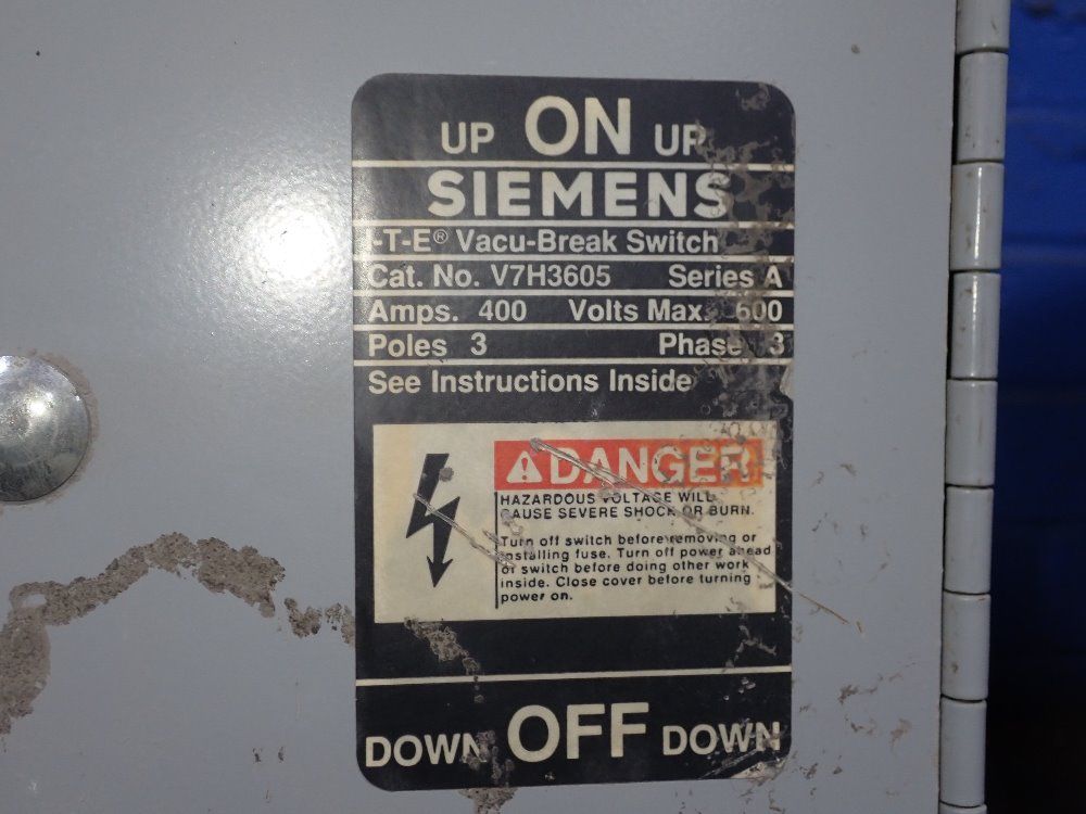 Siemens 400 Amp Panel Mount Switch - V7h3605