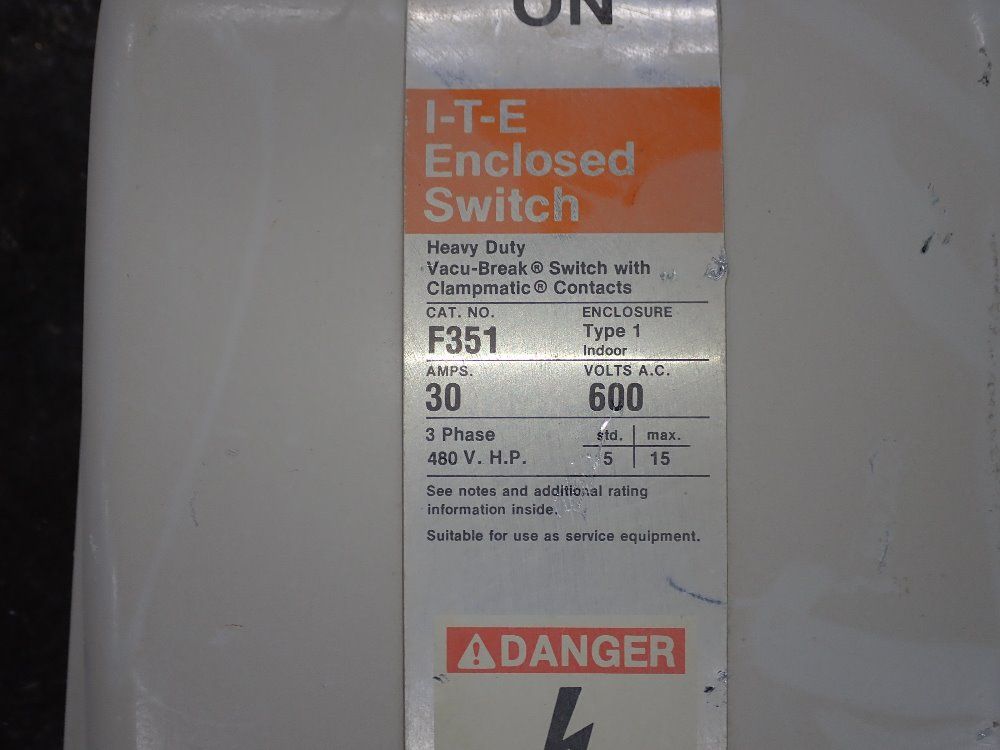 Ite 30 Amp Fusible Disconnect - F351
