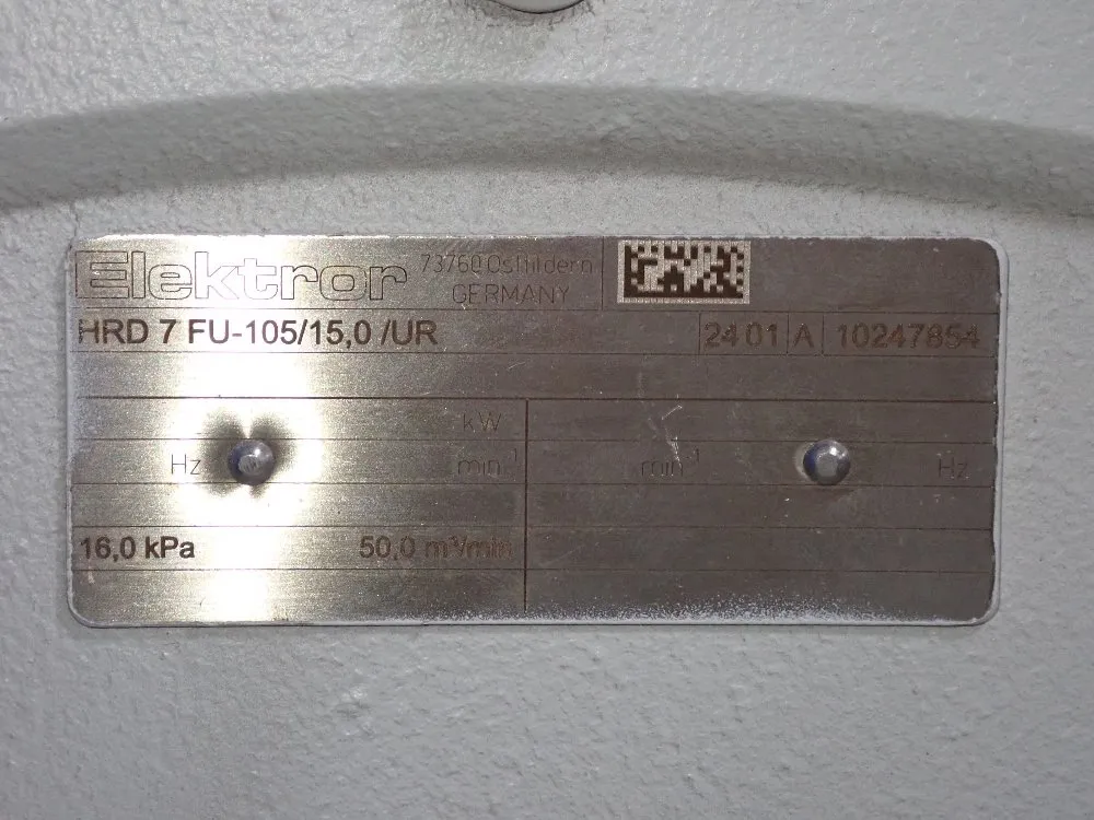 Elektror 20 Hp Blower - Hrd 7 Fu-105/150 Ur